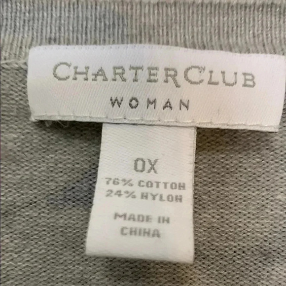 Charter Club NWOT black and silver w reflective sequins Holiday  season cardigan - Picture 2 of 8